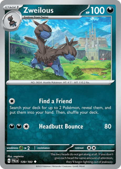 Zweilous (Reverse Holofoil) (139) — Paldea Evolved