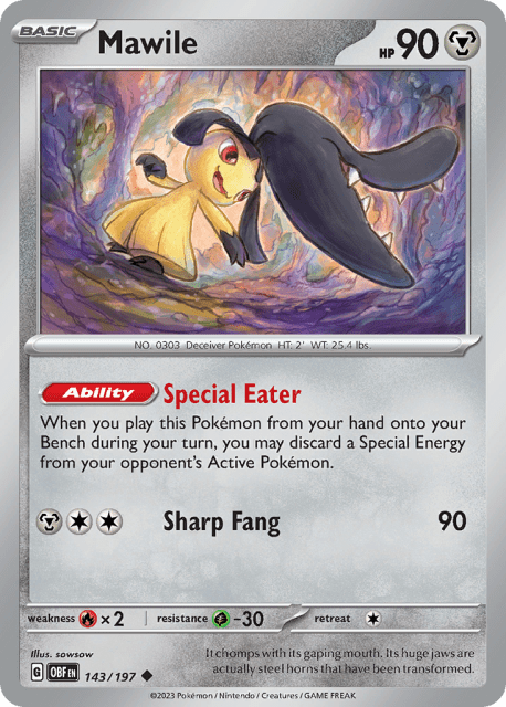 Mawile (Reverse Holofoil) (143) — Obsidian Flames