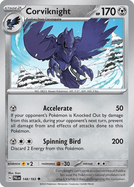 Corviknight (Reverse Holofoil) (148) — Paldea Evolved