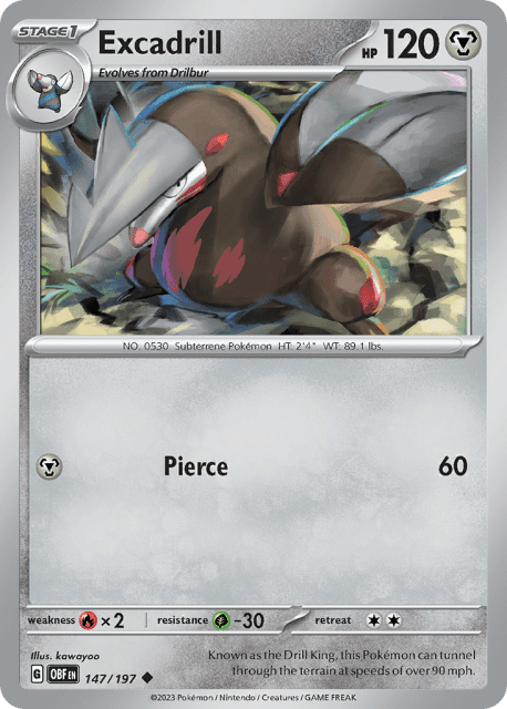 Excadrill (147) — Obsidian Flames