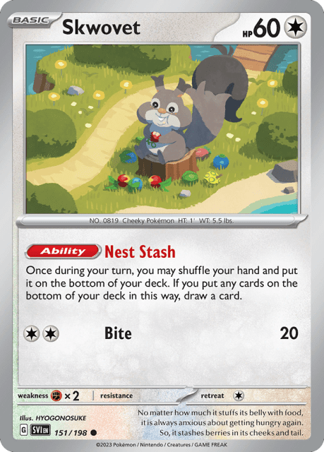Skwovet (Reverse Holofoil) (151) — Scarlet & Violet