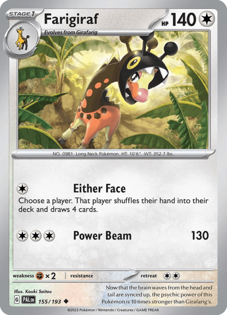 Farigiraf (Reverse Holofoil) (155) — Paldea Evolved