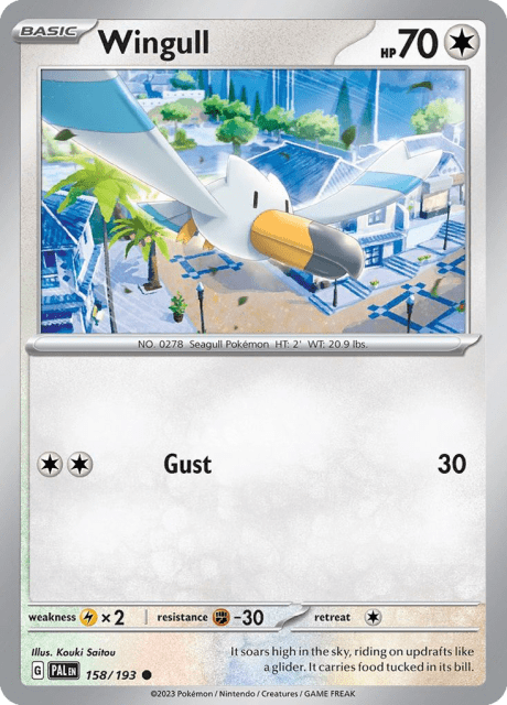 Wingull (Reverse Holofoil) (158) — Paldea Evolved