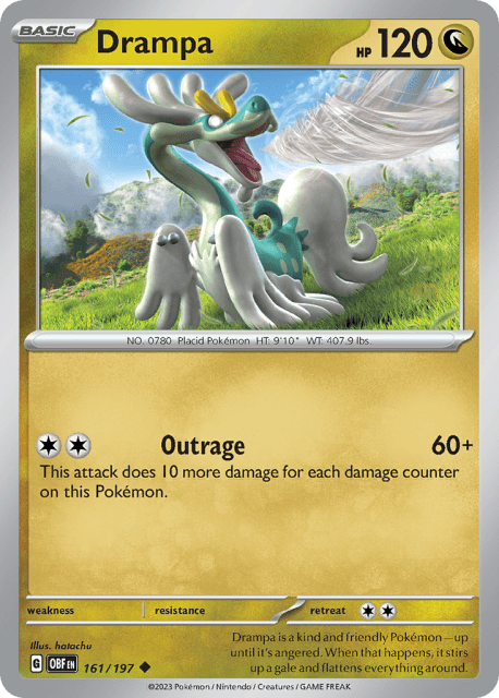 Drampa (Reverse Holofoil) (161) — Obsidian Flames
