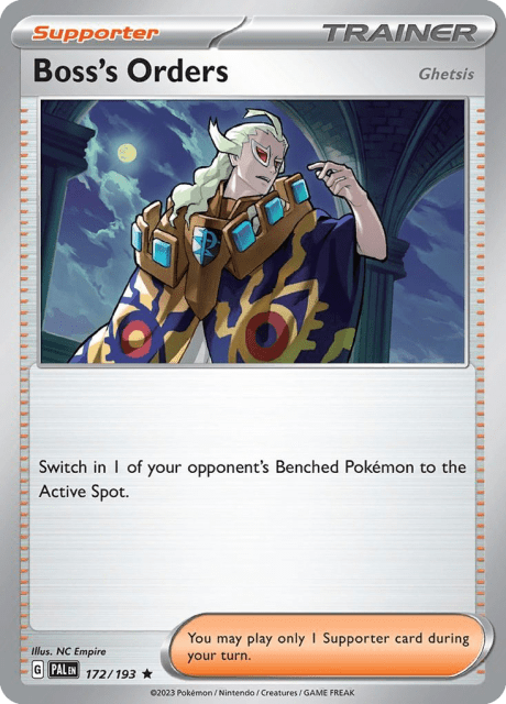Boss's Orders (Ghetsis) (Reverse Holofoil) (172) — Paldea Evolved