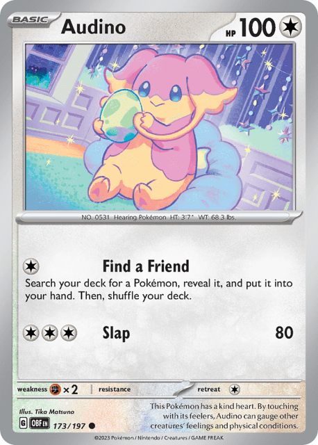 Audino (Reverse Holofoil) (173) — Obsidian Flames