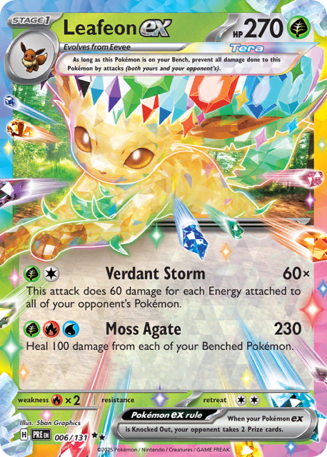 Leafeon ex (Play Pokemon Stamp Holofoil) (6) — Prismatic Evolutions