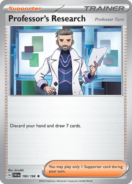 Professor's Research (Professor Turo) (Reverse Holofoil) (190) — Scarlet & Violet
