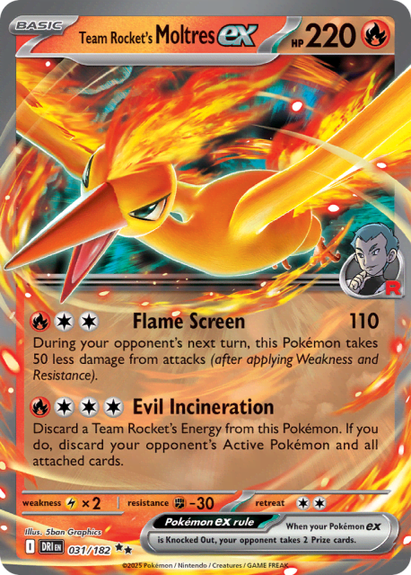 Team Rocket's Moltres ex (Expansion Stamp) (31) — Destined Rivals