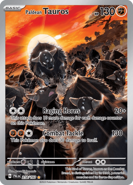 Paldean Tauros (Holofoil) (218) — Paldea Evolved
