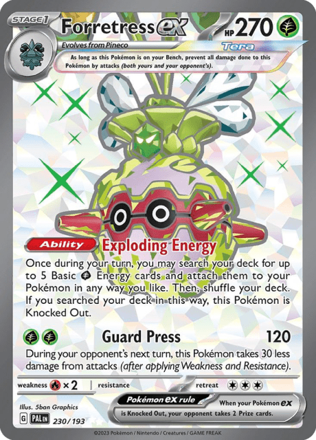 Forretress ex (Holofoil) (230) — Paldea Evolved
