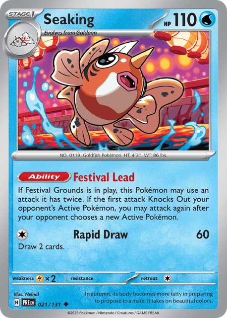Seaking (Master Ball Reverse Holofoil) (21) — Prismatic Evolutions