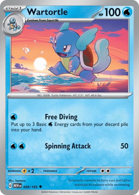 Wartortle (Reverse Holofoil) (8) — 151