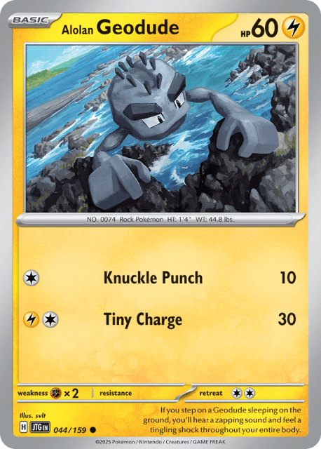 Alolan Geodude (Reverse Holofoil) (44) — Journey Together