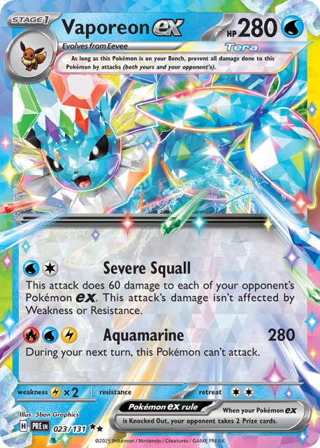 Vaporeon ex (Play Pokemon Stamp Holofoil) (23) — Prismatic Evolutions