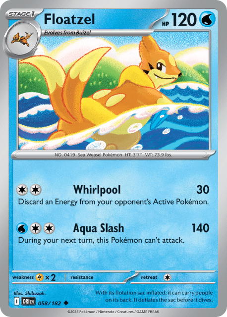 Floatzel (Reverse Holofoil) (58) — Destined Rivals