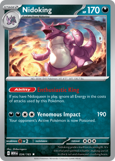 Nidoking (Holofoil) (34) — 151
