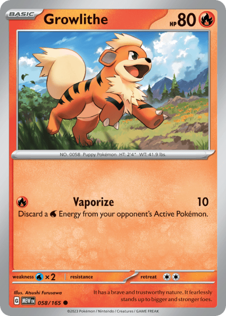 Growlithe (Reverse Holofoil) (58) — 151
