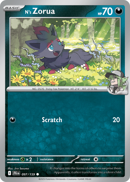 N's Zorua (Reverse Holofoil) (97) — Journey Together