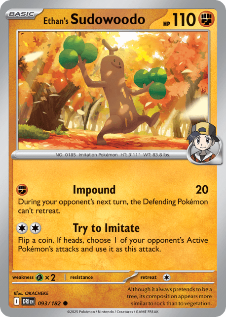 Ethan's Sudowoodo (Reverse Holofoil) (93) — Destined Rivals