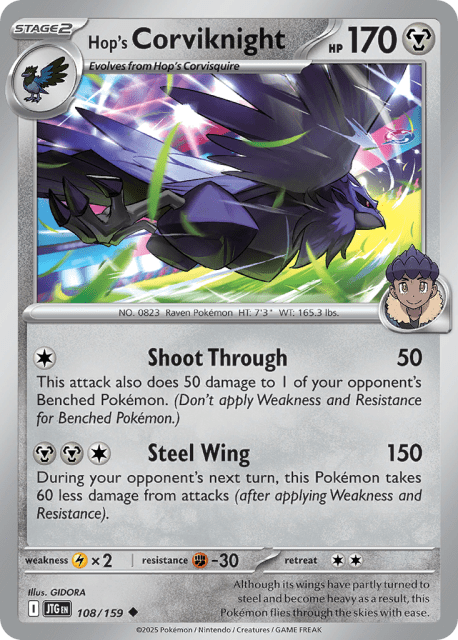 Hop's Corviknight (Reverse Holofoil) (108) — Journey Together