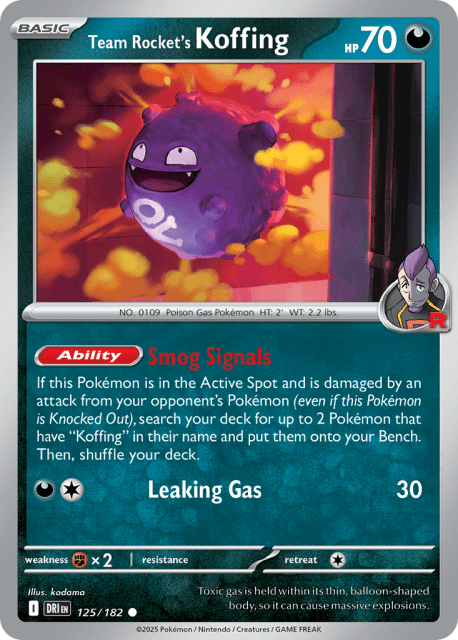 Team Rocket's Koffing (Reverse Holofoil) (125) — Destined Rivals
