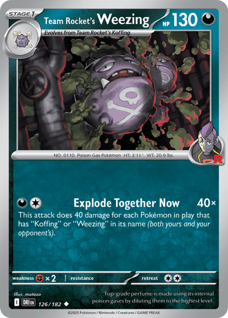 Team Rocket's Weezing (Reverse Holofoil) (126) — Destined Rivals