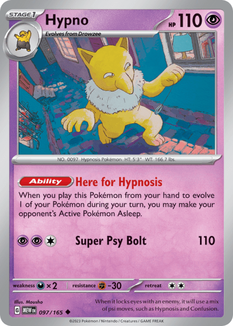 Hypno (Reverse Holofoil) (97) — 151