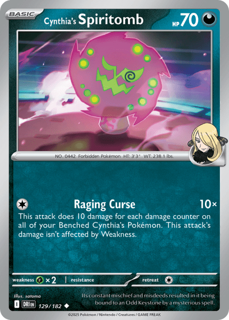 Cynthia's Spiritomb (Reverse Holofoil) (129) — Destined Rivals