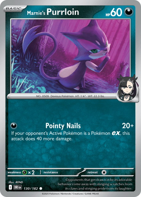Marnie's Purrloin (Reverse Holofoil) (130) — Destined Rivals