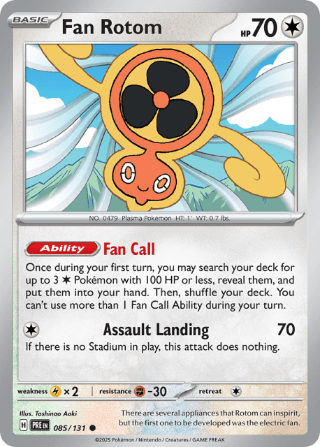 Fan Rotom (Reverse Holofoil) (85) — Prismatic Evolutions