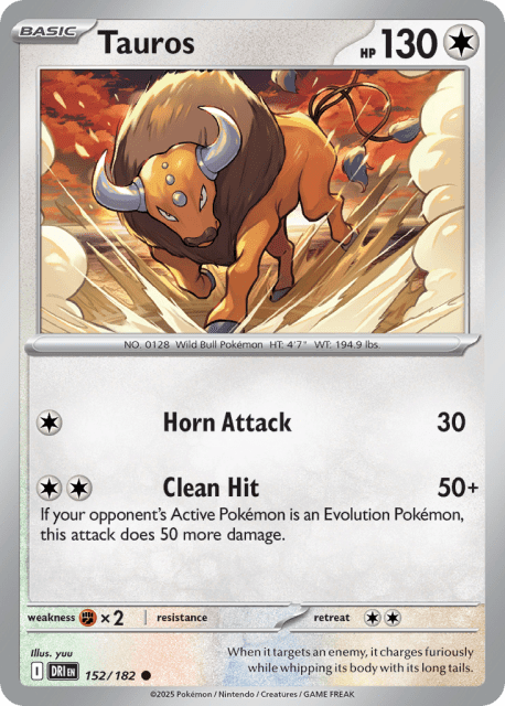 Tauros (Reverse Holofoil) (152) — Destined Rivals