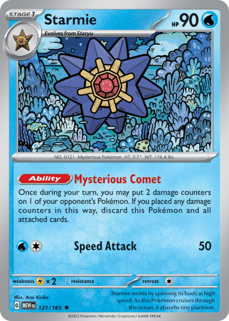 Starmie (Reverse Holofoil) (121) — 151