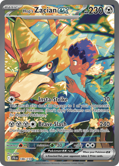 Hop's Zacian ex (Holofoil) (186) — Journey Together