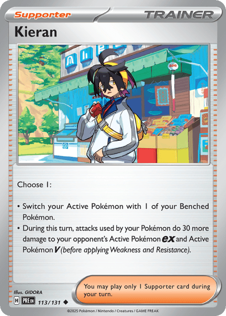 Kieran (Reverse Holofoil) (113) — Prismatic Evolutions