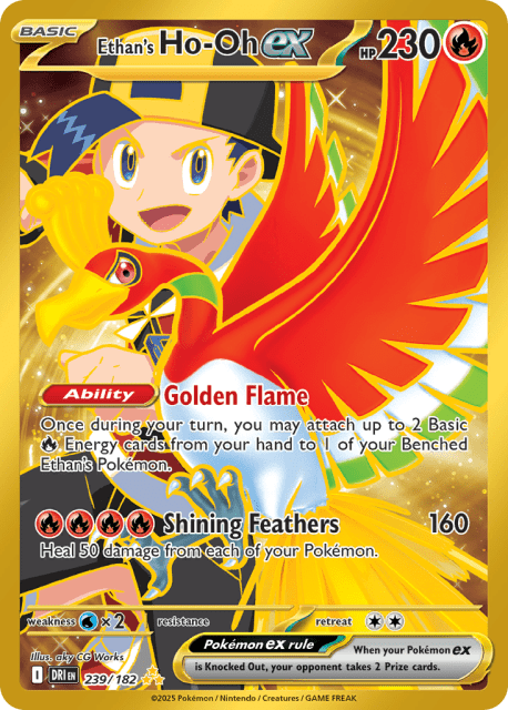 Ethan's Ho-Oh ex (Holofoil) (239) — Destined Rivals