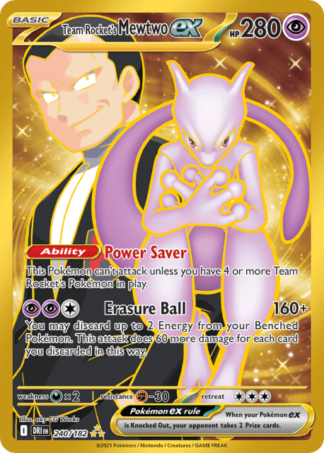 Team Rocket's Mewtwo ex (Holofoil) (240) — Destined Rivals