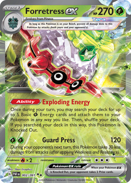 Forretress ex (Holofoil) (2) — Paldean Fates