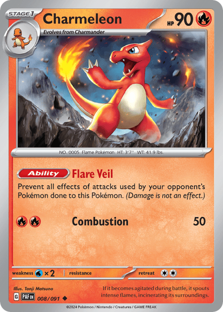 Charmeleon (Reverse Holofoil) (8) — Paldean Fates