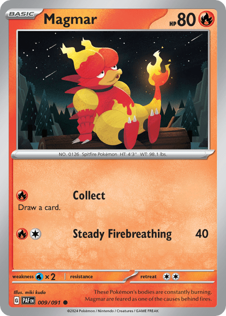 Magmar (Reverse Holofoil) (9) — Paldean Fates
