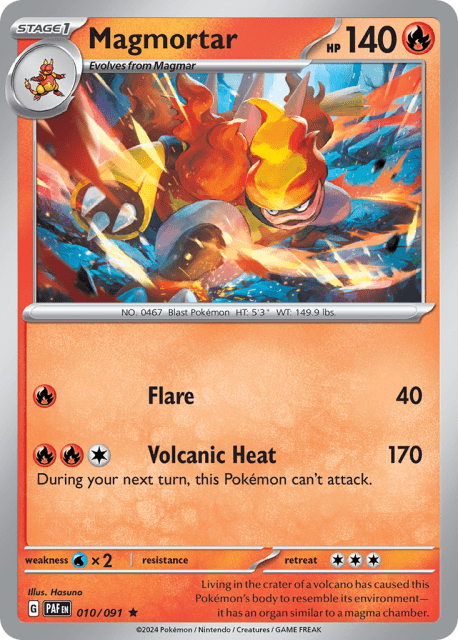Magmortar (Holofoil) (10) — Paldean Fates