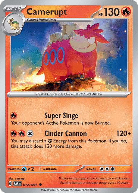 Camerupt (Reverse Holofoil) (12) — Paldean Fates