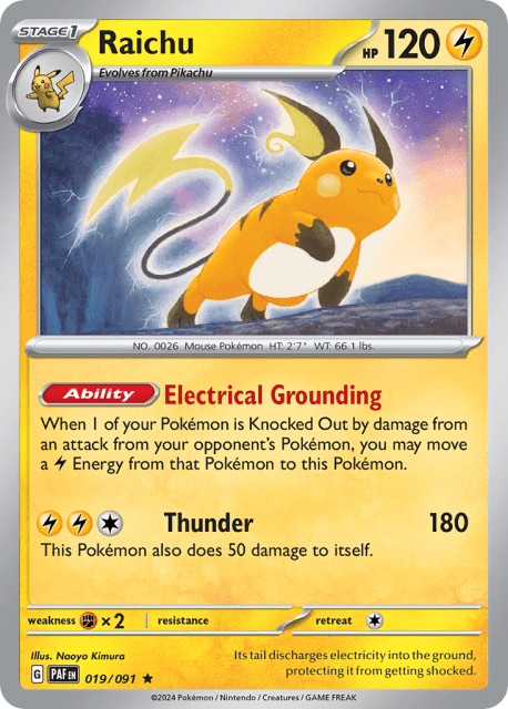 Raichu (Holofoil) (19) — Paldean Fates
