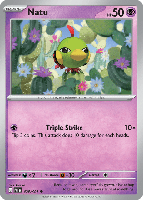 Natu (Reverse Holofoil) (25) — Paldean Fates
