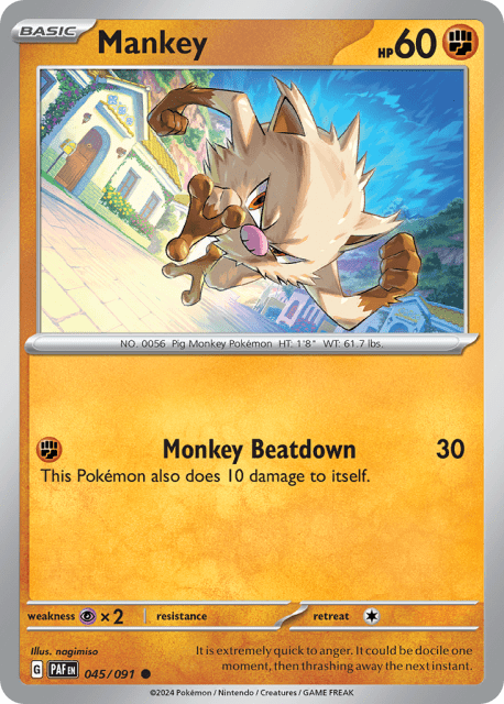 Mankey (Reverse Holofoil) (45) — Paldean Fates