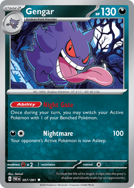 Gengar (Reverse Holofoil) (57) — Paldean Fates