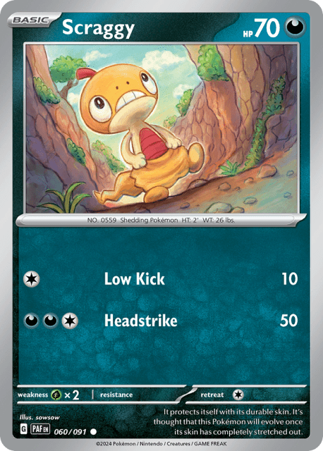 Scraggy (60) — Paldean Fates