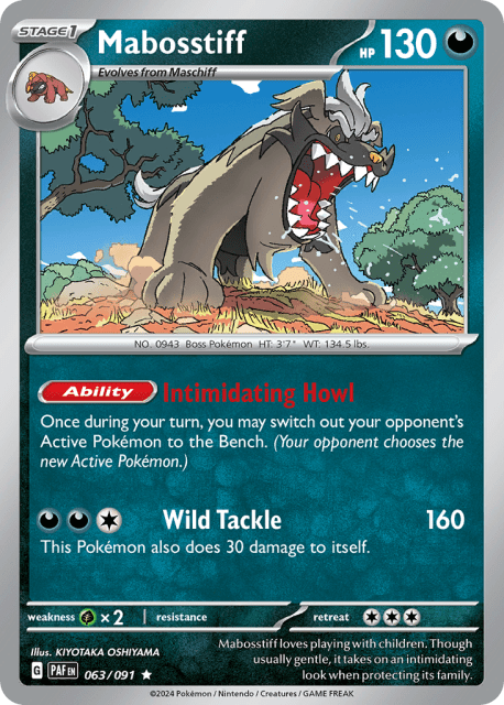 Mabosstiff (Reverse Holofoil) (63) — Paldean Fates