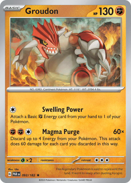 Groudon (Reverse Holofoil) (93) — Paradox Rift