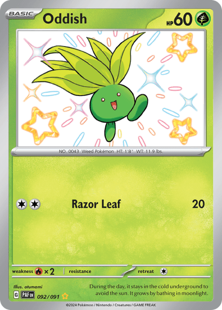 Oddish (Holofoil) (92) — Paldean Fates